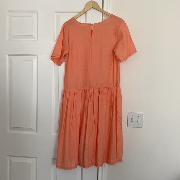 Sign Here Signature Clothing drop waist dress in pastel peach. - Picture 5 of 9